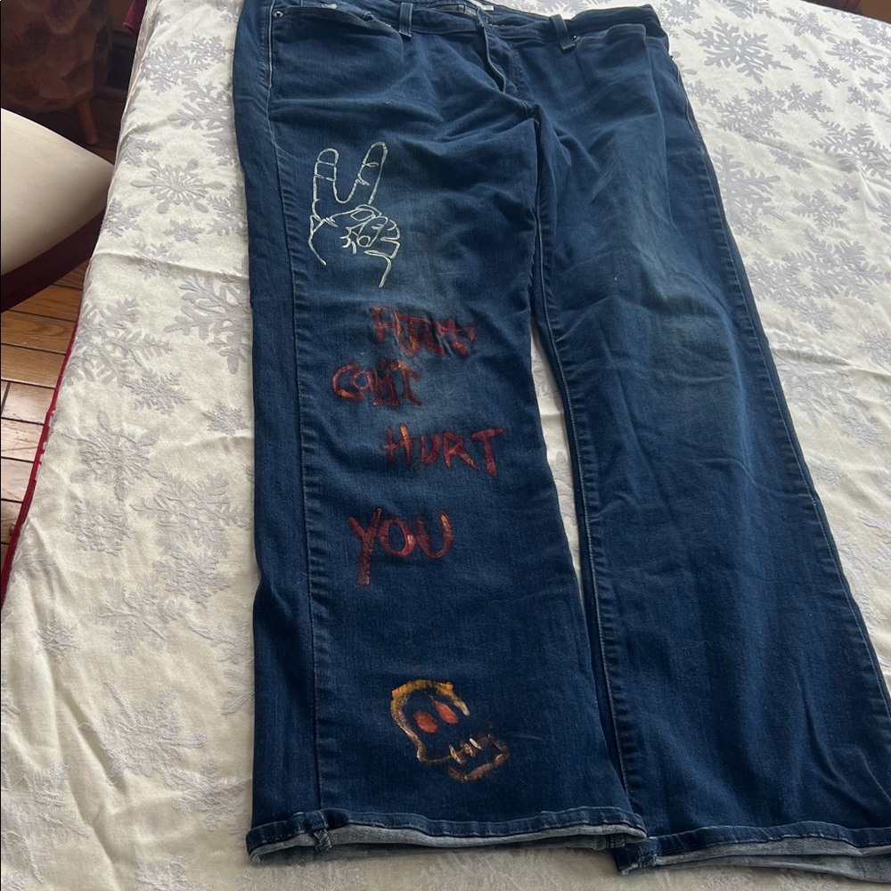 Levi's Dark Blue Flare Jeans with Red Graphic